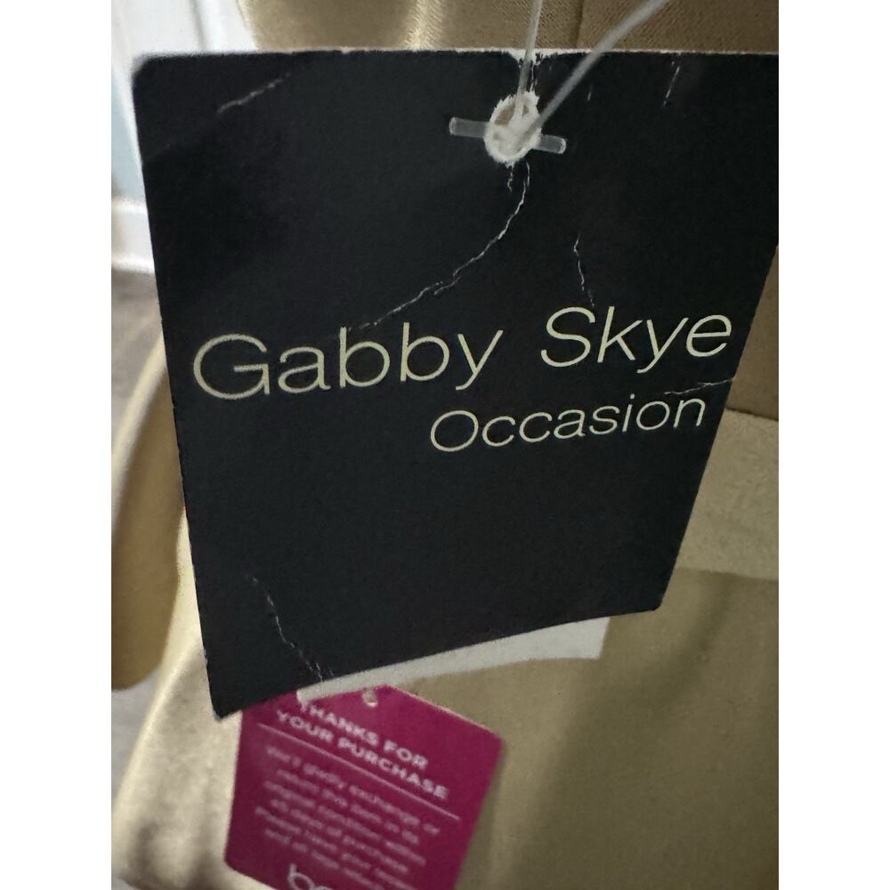 Gabby Skye Occasion Gold Fit & Flare Cocktail Dress, Homecoming, NWT, Size 6 - Picture 8 of 10